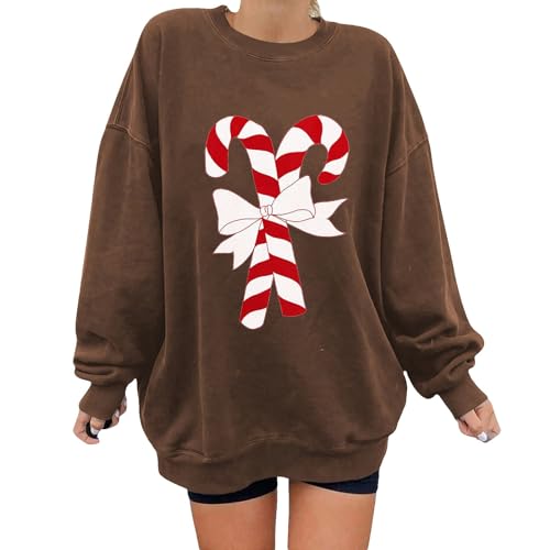 Sweatshirt femme de Noël imprimé haut de gamme col rond et finitions soignées