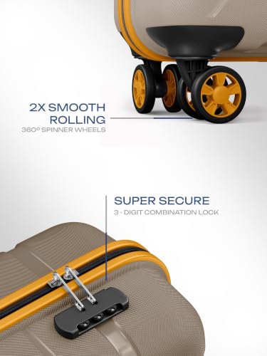 Image of Safari Broadway 8 Wheels 55cm Cabin Size Trolley Bag, Hard Case Polypropylene, 360 Degree Wheeling Carry-on Luggage for Men & Women, Suitcase for Travel, Trolley Bags for Travel, Fossil