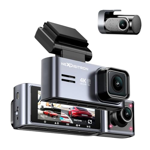 Image of NEXDIGITRON Prime Plus 3-Channel Dash Camera with in-Built GPS Logger, 2.5K Front+FHD Rear+FHD Cabin with IR, IMX415 8MP Sensor, 3.2 Inch Screen, 5 GHz WiFi, Optional Parking Mode, Upto 256GB Support
