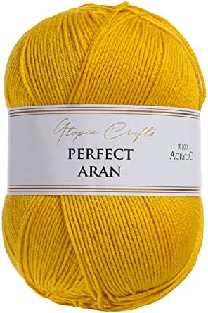 Utopia Crafts Aran Knitting and Crochet Yarn, 400g (Black)