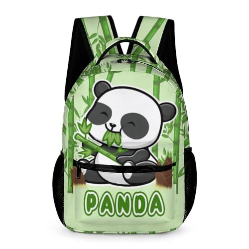 Panda School Backpack for Kids Girls Boys, 16 Inch Cute Pandas Themed Bookbag, Personalized School Backpack for Students Children, Lightweight, Large Capacity