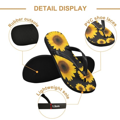 Nander Sunflowers Sandal Flip Flops of Men's & Women's,Beach Slippers Flip Flops Shower Shoes2