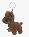 Portachiavi con alpaca in peluche, marrone, lama, animali