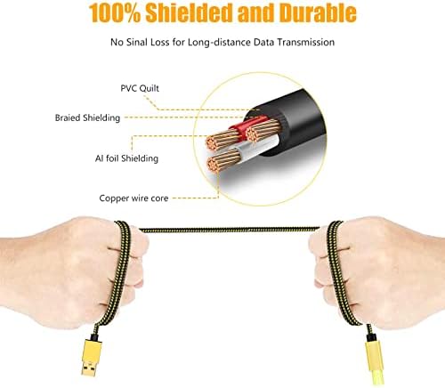 Printer Cable 5M,USB Printer Cord 2.0 Type A Male to B Male Cable Scanner Cord High Speed Compatible with HP, Canon, Dell, Lexmark, Xerox and More? (5M-15FT)