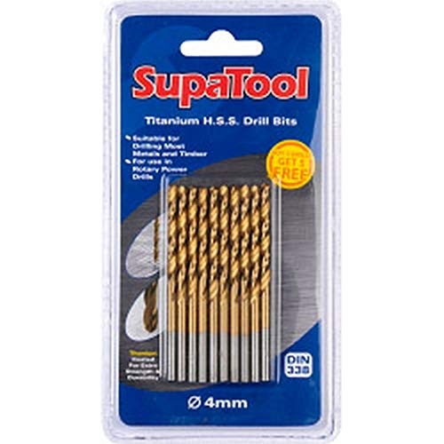 SupaTool HSS wiertła powlekane tytanem (10 szt.) 5 x 86 mm