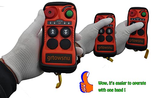 12-24V Ac/Dc 2 Button Industrial Wireless Crane Transmitter And Receiver Radio Remote Control For Electric Chain Hoist Overhead Tower Bridge Crane With Emergency Stop #TOP3