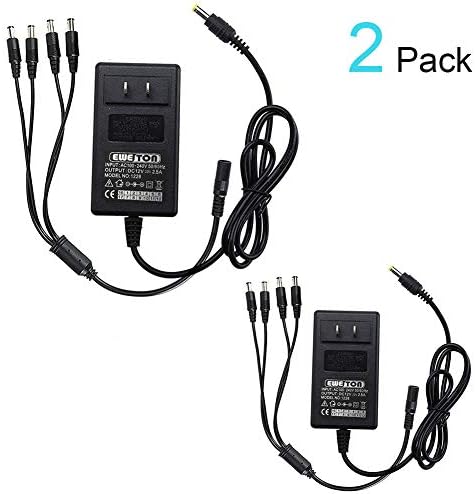 [UL Listed] EWETON 12V 2.5A 30W AC DC Security Power Supply Adapter (Input 100-240V Output 12 Volt 2.5 Amp) Wall Plugs Switching Transformer Charger for CCTV Camera DVR NVR LED Strip Light– 2 Pack