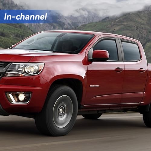 Image of in-Channel Window Visors Rain Guards for 2015-2022 Chevy Colorado Crew Cab, Window Vent Wind Deflectors Visors Shades for 15-22 Gmc Canyon Crew Cab