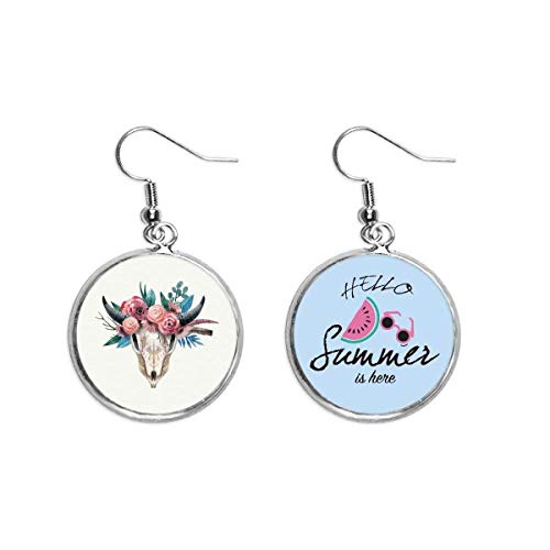 Pendientes de sandía ligeros de hueso de oveja rosa para lóbulos sensibles