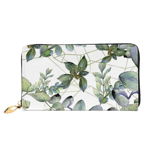 Portefeuille en cuir imprimé feuilles d'eucalyptus | Le cadeau idéal