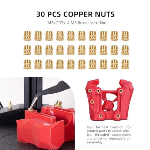 Image of Vertical Heat Set Insert Tool Pressing Machine with 90W Soldering Iron, Heat Set Tips M2-M8, 30PCS Brass Nuts Threaded Inserts for 3D Printed Part