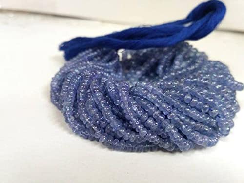 Tanzanite naturelle en perles rondelles 3-4.5mm pour création bijoux fins