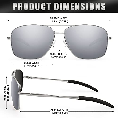 Aviator Sunglasses for Womens Men UV Protection Polarized Pilot Style Durable Metal Frame with Spring Hinges3