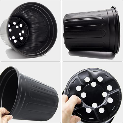 Hectolife 50-Pack 1 Gallon Flexible Plant Nursery Pots，Thickened Soft Plastic Seedling Pots,Seed Starting Pot Flower Plant Container For Succulents, Seedlings, Cuttings, Transplanting #TOP2