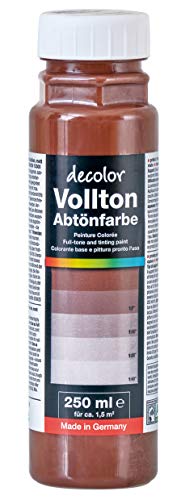 decotric Decolor Bunte Abtönfarbe Schokobraun - 250 ml I Dispersionsfarbe für dekorative Anstriche und wasserbasierten Materialien I Hohe Farbkraft & Ergiebigkeit