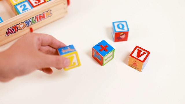 Amazon.com: Atoylink ABC Wooden Building Blocks for Toddlers 1-3