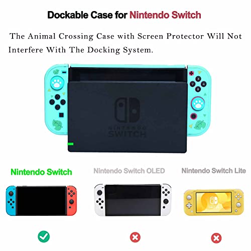 Accessories Bundle for Nintendo Switch Animal Crossing - YOOWA Accessory kit NS Animal Crossing Set with Carrying Case Protective Cover Screen Protector Game Card Holder Play Stand Thumb Grips - Image 6