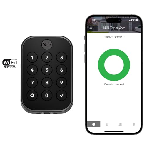 Image of Yale Assure Lock 2 Touch Deadbolt, Black Key-Free Fingerprint Smart Door Lock with Wi-Fi Connected Touchscreen Keypad and Fingerprint Scanner for Code Entry and Remote Access, YRD430-F-WF1-BSP