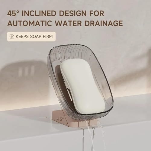Image of Heel Soap Dish Holder | Self-Draining Soap Stand for Bathroom & Kitchen Sink | Non-Slip Base, Rust-Free & Hygienic Soap Saver (2, Heel soap Dish)