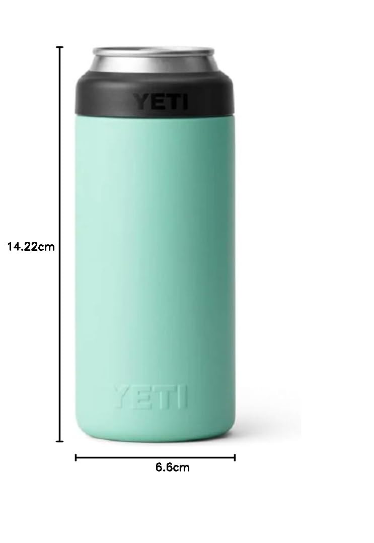 YETI Rambler Colster Slim, isolante per lattine, in acciaio inox, colore verde mare, 250 ml