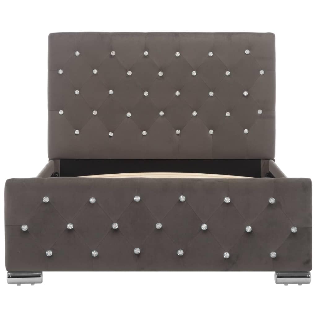 vidaXL Estructura de Cama Dormitorio Base Completa Armazón Adolescente Adulto Listones Soporte Interiores Doble Terciopelo Gris 100x200cm