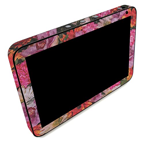 Image of MightySkins Carbon Fiber Skin Compatible with Amazon Echo Show 8 (Gen 2) - Watered Flowers | Protective, Durable Textured Carbon Fiber Finish | Easy to Apply