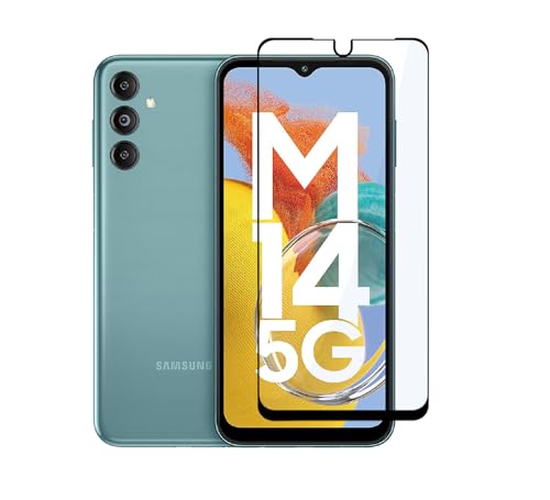 Image of CEDO Tempered Glass for Samsung Galaxy M14 / F14 (5G) | Screen Protector Full HD Quality Tempered Glass Anti-Scratch Edge to Edge Coverage with Easy Installation Kit (Black)