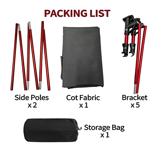 Sutekus Portable Camping Cot Sleeping Cot Ultralight Backpacking Cot Bed For Outdoor Hiking Travel Beach Mountaineering (Black) #TOP4