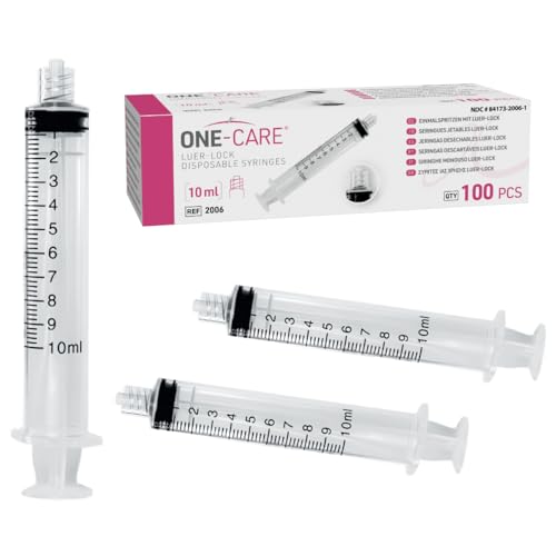 Image of ONE-CARE 10ml /cc Luer Lock Syringe, 100 /bx Blister-Packed | Safe Backstop, Precise Dosing, Accurate Graduation, High-Transparency Barrel, Silicone-Lubricated Plunger