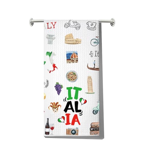 JNIAP Italian Kitchen Towels Italian Kitchen Decor Italian Food Kitchen Towel Italian Chef Dishes Towel Nonna Kitchen Towel Gifts for Italy Lovers (Italia kt)