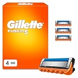 Gillette Fusion5 Pack de 4 Recambios para Maquinillas de Afeitar, Cuchillas de Afeitar con 5 Hojas, Banda de Gel Lubricante Y Recortadora de Precisión