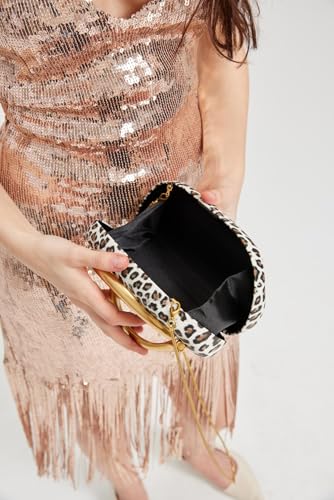 Image of Women PU Leather Metal Handle Handbag Trendy Commuting Compact Stone Purse Hand-held Causal Shoulder Clutch Bag