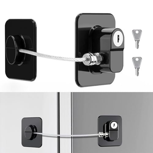 Serratura per frigorifero, frigorifero con chiave, serratura per finestra, serratura di sicurezza per bambini, per armadio, cassetto, frigorifero, serratura autoadesiva sicura per i (2Pcs)