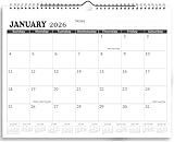 2025-2026 Wall Calendar - 16 Monthly Calendar from September 2025 - December 2026, 11.5'' x 14.5'', 2025-2026 Calendar with Notes, Twin-Wire Binding + Hanging Hook + Thick Paper, Black