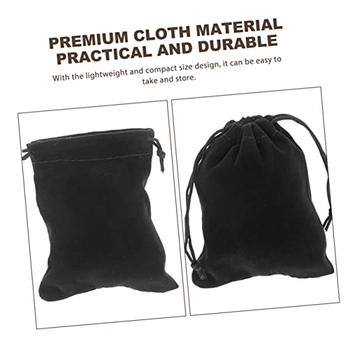 Hemoton Bolsa De Flanela Bolso 45 Pçs Jóias Saco De Cordão Preto Flanela