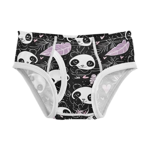 CHIFIGNO Boys Briefs Cotton Underwear Breathable Printed Kids Boys Brief Underwear, Cute Pandas Black