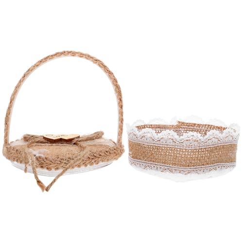BESTYASH Cesta De Anillos De Boda Rústica Soporte De Joyería Delicado y Práctico Organizador Para Anillos De Compromiso y Alianzas