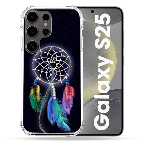 Coque Samsung S25 antichoc avec motif attrape-rêve multicolore zen protection rigide