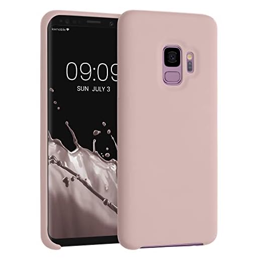 kwmobile TPU silikonfodral kompatibelt med Samsung Galaxy S9 – fodral smalt telefonfodral med mjuk finish – ljusrosa matt