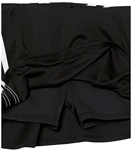 adidas girls 3 Stripe Skort, Black, 6 Plus3
