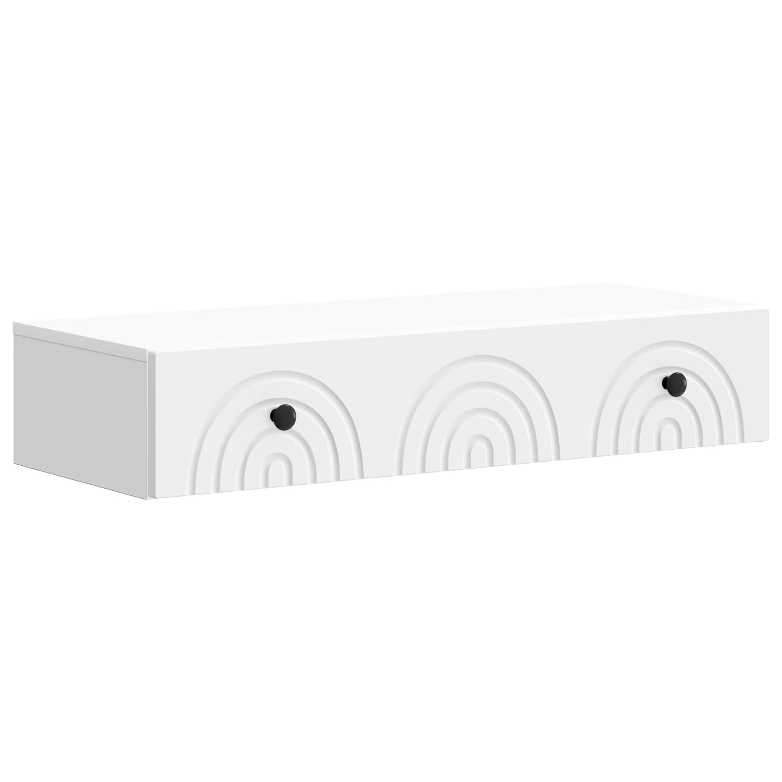 Tavolino da parete in legno bianco, 87,5 x 34,5 x 17 cm, con cassetto, per soggiorno, ufficio, corridoio, versatile, organizer multiuso