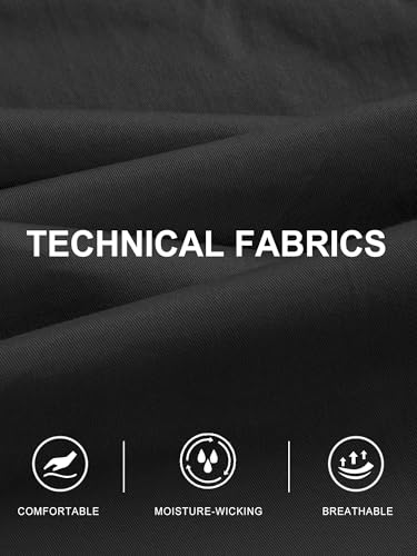 HOTake Mens Cargo Pants Casual Elastic Waist Baggy Hiking Pants Men XL(38) Black