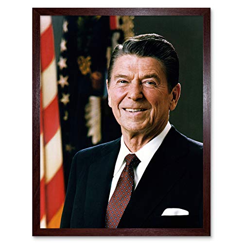 Official Portrait Us President Ronald Reagan Photo Art Print Framed Poster Wall Decor 12X16 Inch #TOP4