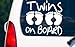 myrockshirt® Aufkleber Twins on Board Zwillinge 4 Füßchen 17 cm Autoaufkleber Auto Sticker Lack Heckscheibe Baby Bord au