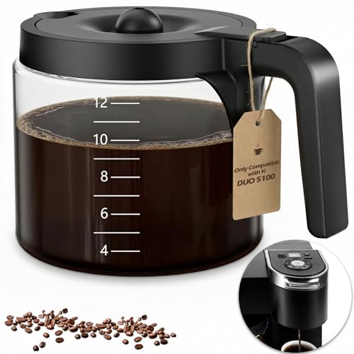 Image of 12 Cup Coffee Pot Replacement Only Compatible with Keurig K-DUO 5100 Coffee Machine, Carafe Replacement for K-DUO 5100, Durable & Reliable to Restore Brewer Performance