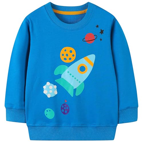 Image of AIWUHE Toddler Cotton Sweatshirt Boys Girls Pullover Long Sleeve Tops 2-6Y