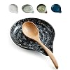 LAUCHUH Spoon Rest for Stove Top, Ceramic Spoon Holder Kitchen Ladle Holder