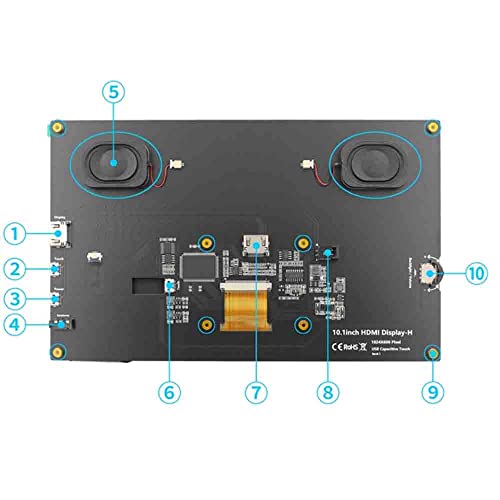 Écran LCD HDMI Raspberry 10,1 pouces avec support réglable pour projets DIY - 3