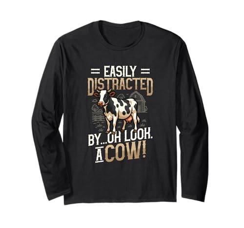 Easy Distracted By Oh Look A Cow Funny Farm Animal ����T�V���c