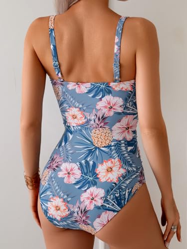 Image of B2prity Women's Underwire One Piece Swimsuit Tummy Control Ruched Bathing Suit Criss Cross V Neck Swimwear